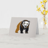 Carte Grizzly BEAR - Graphique animal en voie de dispari (Fleur jaune)