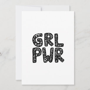 Carte GRL PWR Girl Power Typography Art
