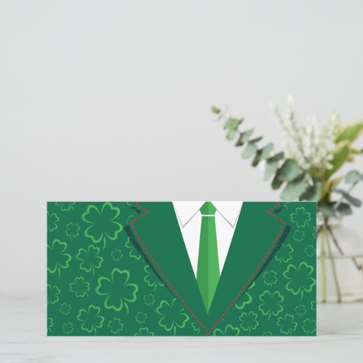 Carte Groen klavertje vier blaadjes. Saint Patrick's Day (Debout devant)