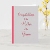 Carte Groom Mother's Pink Polka Lace (Fleur jaune)