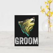 Carte Grooms Wolf Bachelor Mariage Groomsmen Team Party (Fleur jaune)
