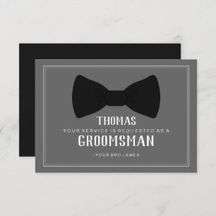 Carte Groomsman - Cravate noire