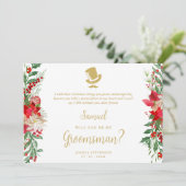 Carte Groomsman Fancy Luxury Christmas Proposal Card (Debout devant)