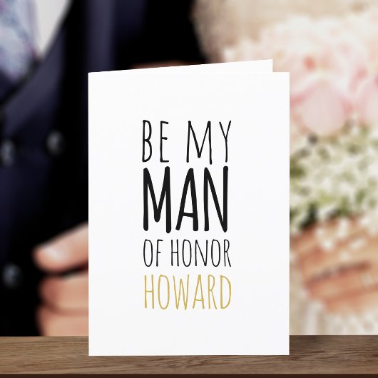 Carte Groomsman moderne Be My Man of Honor