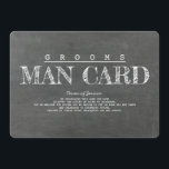Carte Groomsman ou Best Man<br><div class="desc">"Grooms MAN CARD" Chalkboard drôle meilleur homme,  cartes de proposition de groomsman.</div>