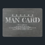 Carte Groomsman ou Best Man<br><div class="desc">"Grooms MAN CARD" Chalkboard drôle meilleur homme,  cartes de proposition de groomsman.</div>