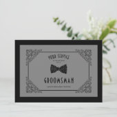 Carte Groomsman Vintage Luxe Flourdissant Proposition Ve (Debout devant)