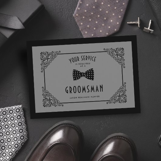 Carte Groomsman Vintage Luxe Flourdissant Proposition Ve
