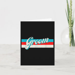 Carte Groomsmen Rétro Striped Groom Engagé Brid Mariage