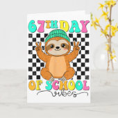 Carte Groovy 67 Days Of School Funny 67 Students Peace S (Fleur jaune)