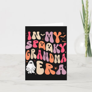 Carte Groovy à l'ère de grand-mère effrayante Halloween