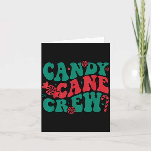 Carte Groovy Candy Cane Crew Matching Family Group Squad (Devant)