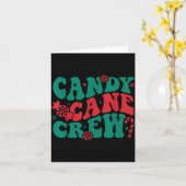 Carte Groovy Candy Cane Crew Matching Family Group Squad (Fleur jaune)