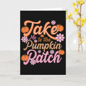 Carte Groovy Emmène-Moi Au Patch De Citrouille Automne F (Fleur jaune)