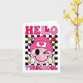 Carte Groovy Hello Préscolaire Pre-k Élèves Premier Jour (Fleur jaune)