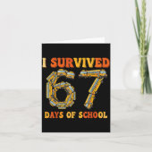 Carte Groovy I Survived 67 Days Of School Funny 67 Meme (Devant)