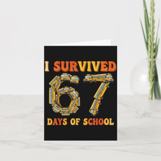 Carte Groovy I Survived 67 Days Of School Funny 67 Meme  (Devant)