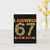 Carte Groovy I Survived 67 Days Of School Funny 67 Meme  (Fleur jaune)