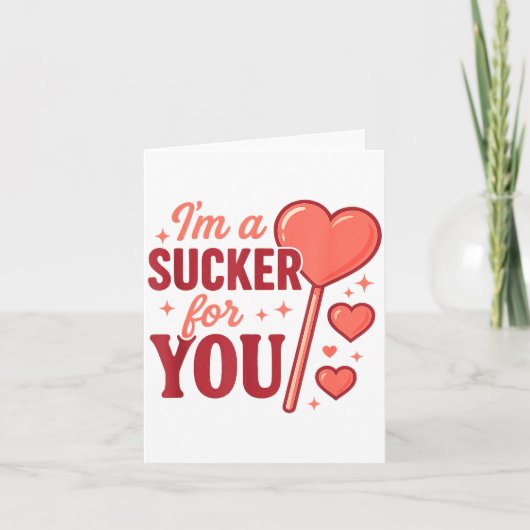 Carte Groovy I'm A Sucker For You Retro Heart Candy Vale (Devant)