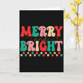Carte Groovy Merry And Bright Christmas Matching Family (Fleur jaune)