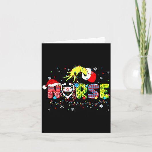 Carte Groovy Nurse Christmas Xmas Santa Rn Cna Icu Scurb (Devant)