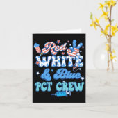 Carte Groovy Rouge Blanc Bleu Pct Crew 4th Juillet (Fleur jaune)