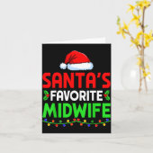 Carte Groovy Santa's Favorite Midwife Nurse Christmas Sa (Fleur jaune)