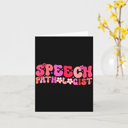 Carte Groovy Speech Pathologist Speech Language Therapy  (Fleur jaune)