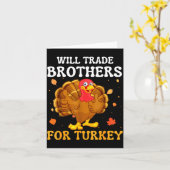 Carte Groovy Will Trade Brothers For Turkey Funny Thanks (Fleur jaune)
