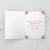 Carte Gros 10e anniversaire fille Fleurs roses Lieux ver (Intérieur)