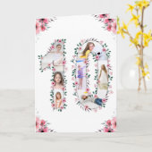 Carte Gros 10e anniversaire fille photo Collage Fleur ro (Fleur jaune)