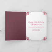 Carte Gros 10e anniversaire Fleurs roses Fleurs vertes F (Intérieur)