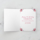 Carte Gros 11e anniversaire fille Fleurs roses Lieux ver (Intérieur)