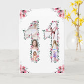Carte Gros 11e anniversaire fille photo Collage Fleur ro (Fleur jaune)