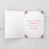 Carte Gros 1er Anniversaire Fleurs Roses Fleurs Vertes F (Intérieur)