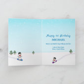 Carte Gros 1er anniversaire hiver glace neige Collage ph (Intérieur)