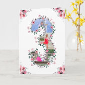 Carte Gros 3ème anniversaire fille photo Collage Fleur r (Fleur jaune)