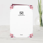 Carte Gros 4e anniversaire Fleurs roses Fleurs vertes Fi (Dos)