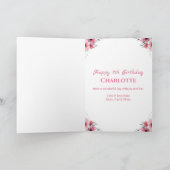 Carte Gros 7e anniversaire fille Fleurs roses Lieux vert (Intérieur)