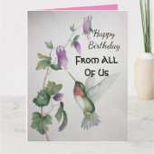 Carte Gros Colibri D'Anniversaire De Nous Tous (Devant)