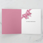 Carte Gros gros arc rose large bande fille d'anniversair (Intérieur)