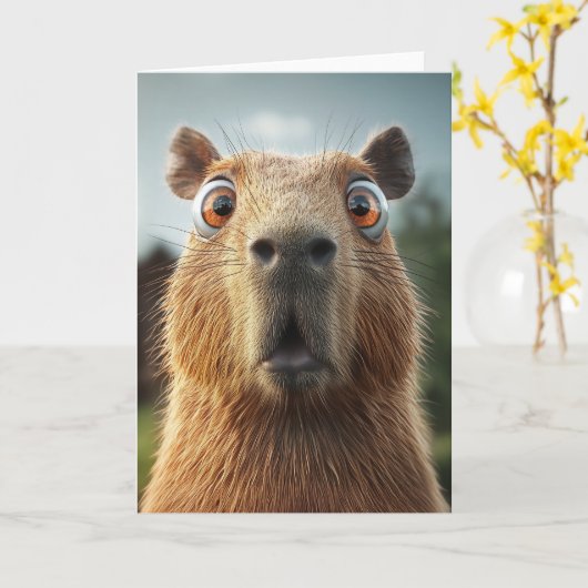 Carte Gros plan Capybara (Fleur jaune)