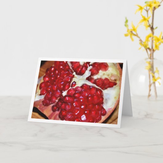 Carte Gros plan de graines de grenade (Fleur jaune)