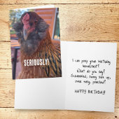 Carte Gros plan de la tête de poulet amusant