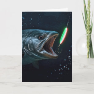 Carte Gros Poisson d'anniversaire avec leurre néon