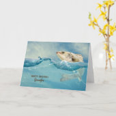 Carte gros poisson dans l'eau pour l'anniversaire de gra (Fleur jaune)