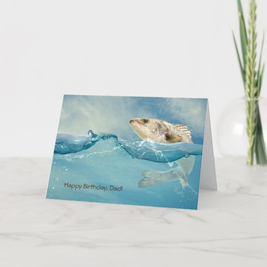 Carte gros poisson dans l'eau pour l'anniversaire de pap (Devant)