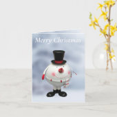 Carte Gros rond Funky Tin Snowman (Fleur jaune)