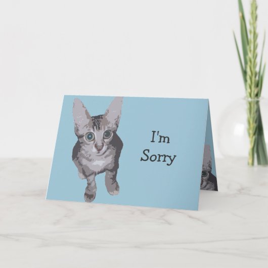 Carte Gros Yeux Kitty Désolé (Devant)