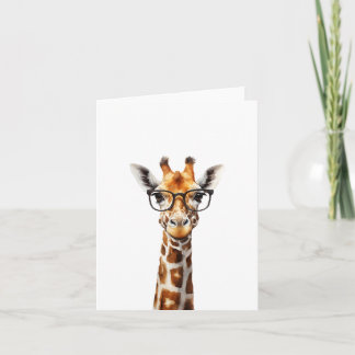 Carte Grosse girafe avec lunettes